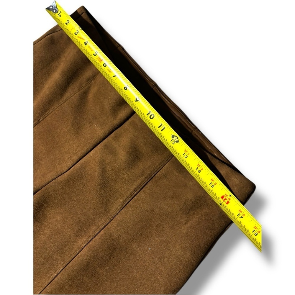 Rafaella Chic Tan Women's Straight Leg Cropped Faux Suede No Closure Pants - Picture 13 of 16